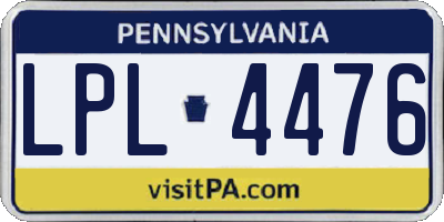 PA license plate LPL4476