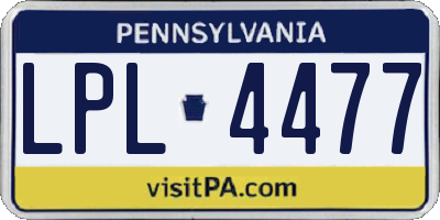 PA license plate LPL4477