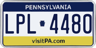 PA license plate LPL4480