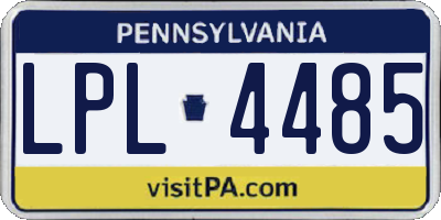 PA license plate LPL4485