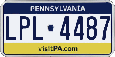 PA license plate LPL4487