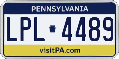 PA license plate LPL4489