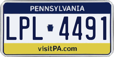 PA license plate LPL4491