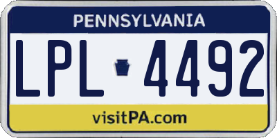 PA license plate LPL4492