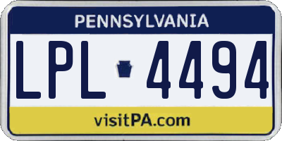 PA license plate LPL4494