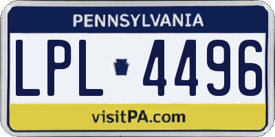 PA license plate LPL4496