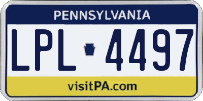 PA license plate LPL4497