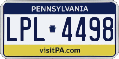 PA license plate LPL4498