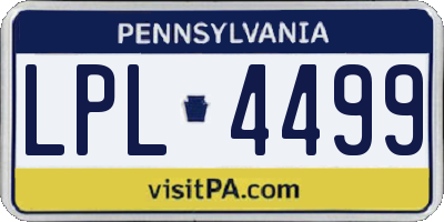 PA license plate LPL4499
