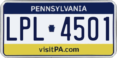 PA license plate LPL4501