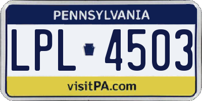 PA license plate LPL4503