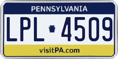 PA license plate LPL4509
