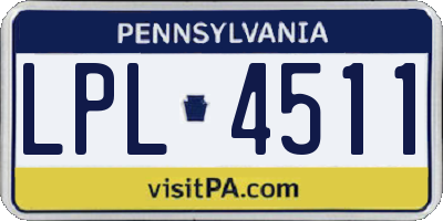 PA license plate LPL4511