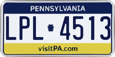 PA license plate LPL4513