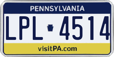 PA license plate LPL4514
