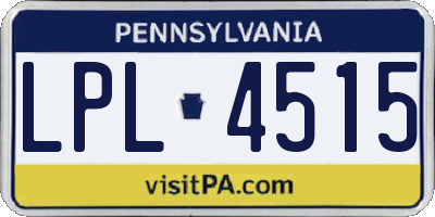 PA license plate LPL4515