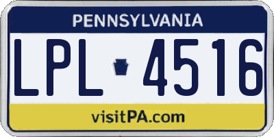 PA license plate LPL4516