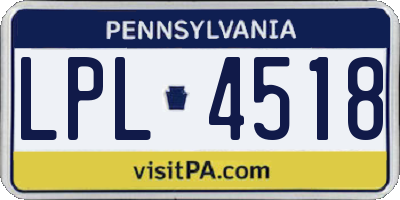 PA license plate LPL4518