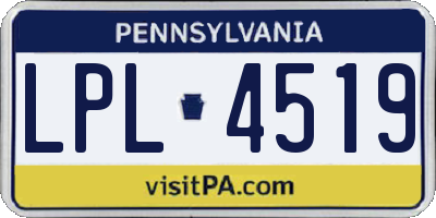 PA license plate LPL4519