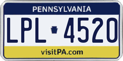 PA license plate LPL4520