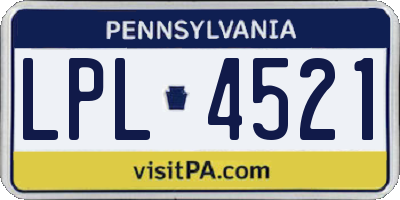 PA license plate LPL4521