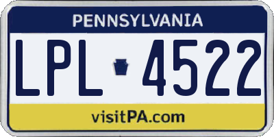 PA license plate LPL4522
