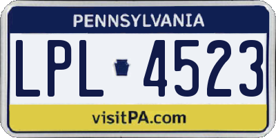 PA license plate LPL4523