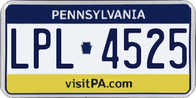 PA license plate LPL4525