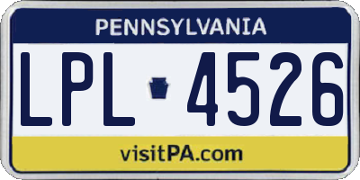 PA license plate LPL4526