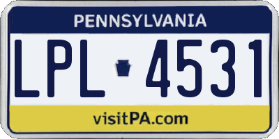 PA license plate LPL4531