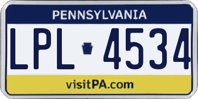 PA license plate LPL4534