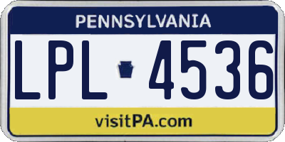 PA license plate LPL4536