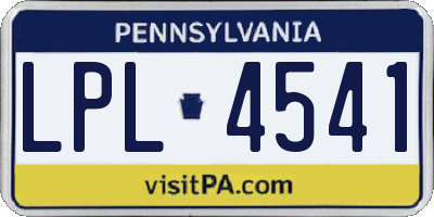 PA license plate LPL4541