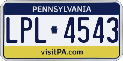 PA license plate LPL4543
