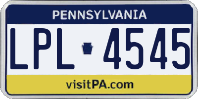 PA license plate LPL4545