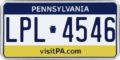PA license plate LPL4546