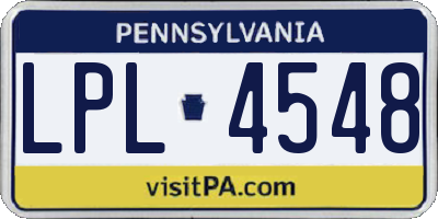 PA license plate LPL4548