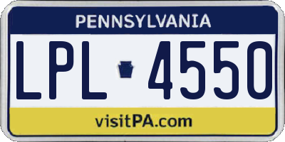PA license plate LPL4550