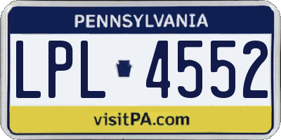 PA license plate LPL4552