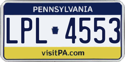 PA license plate LPL4553