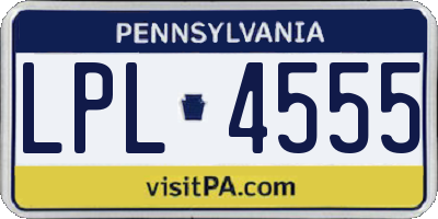 PA license plate LPL4555