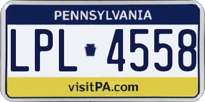 PA license plate LPL4558