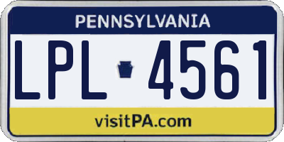 PA license plate LPL4561