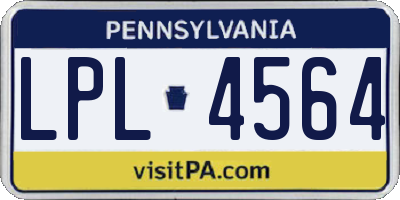 PA license plate LPL4564