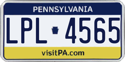 PA license plate LPL4565