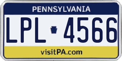 PA license plate LPL4566