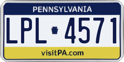 PA license plate LPL4571