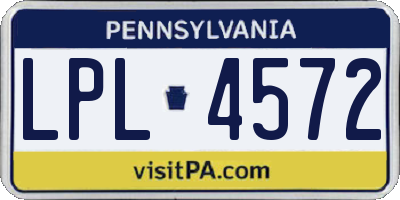 PA license plate LPL4572
