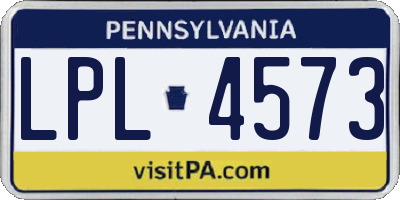 PA license plate LPL4573