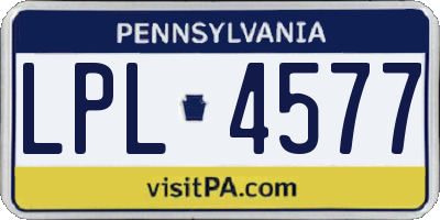 PA license plate LPL4577